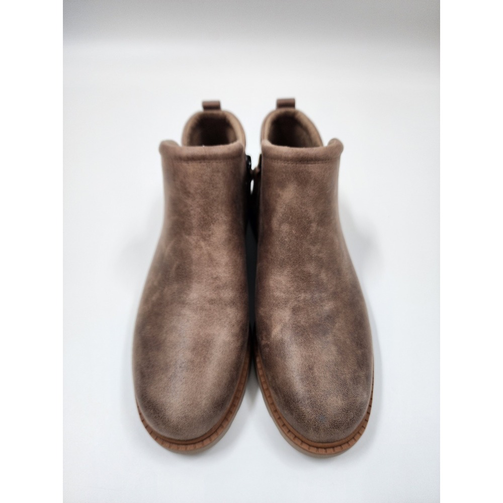 Dr. Scholls Margo Womens 8.5M Brown Distressed Ankle Boots Lug Sole Booties